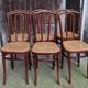 Series of 6 kohn bistro chairs curved wood and cannage