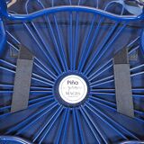 Magis Piña blue chair with metal frame and padded seat