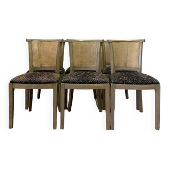 Series Of 6 Lacquered Wood Restaurant Chairs