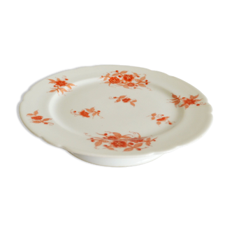 Cake dish on stand orange flowers