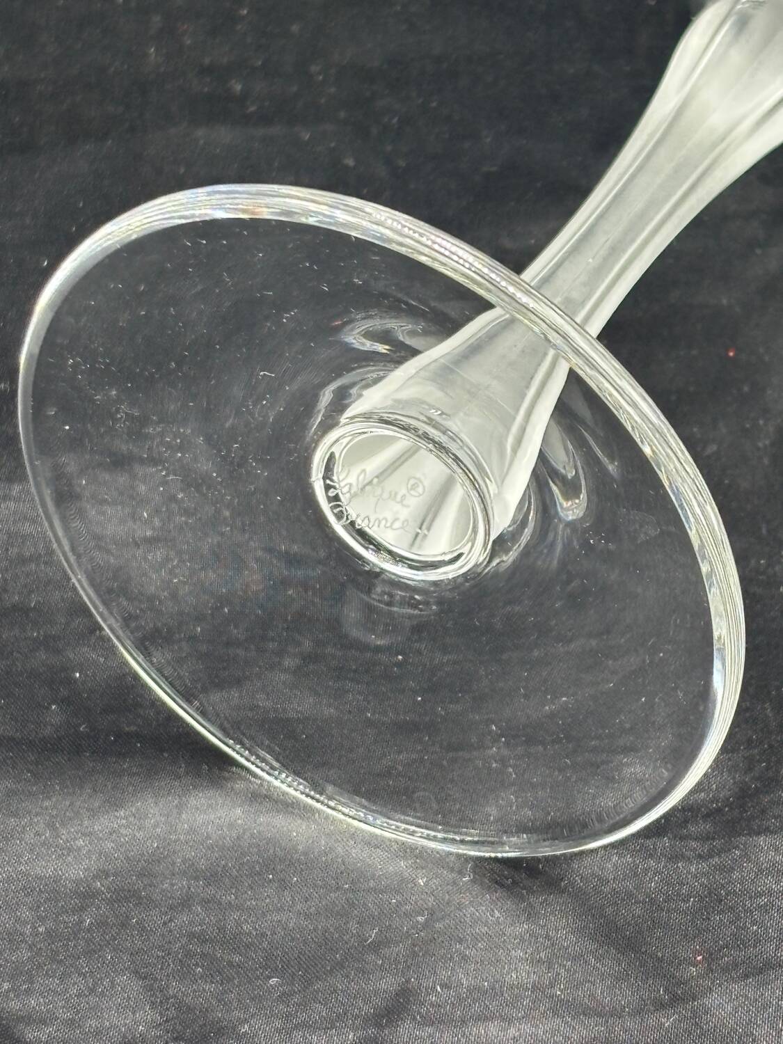 Lalique Royal signed champagne flutes