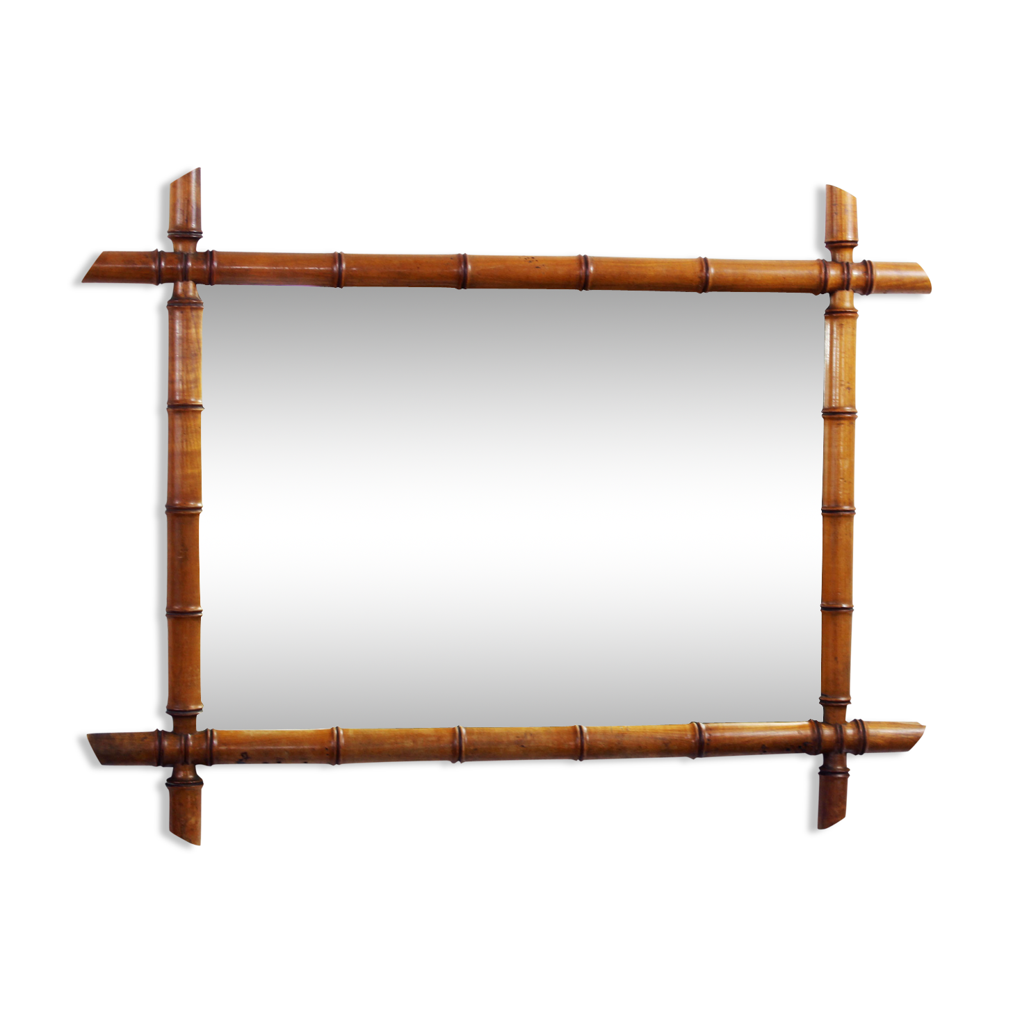 Miroir vintage bambou 61 x 79 cm
