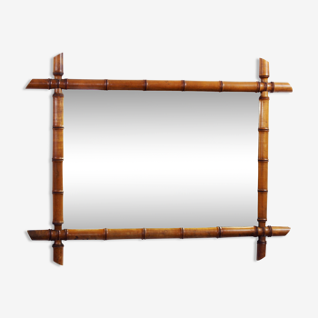 Miroir vintage bambou 61 x 79 cm