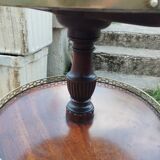 Table de chevet, table d'appoint ancienne style Louis XVI en bois et plateau en marbre