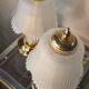 pair of bedside lamp, molded glass and brass 1970