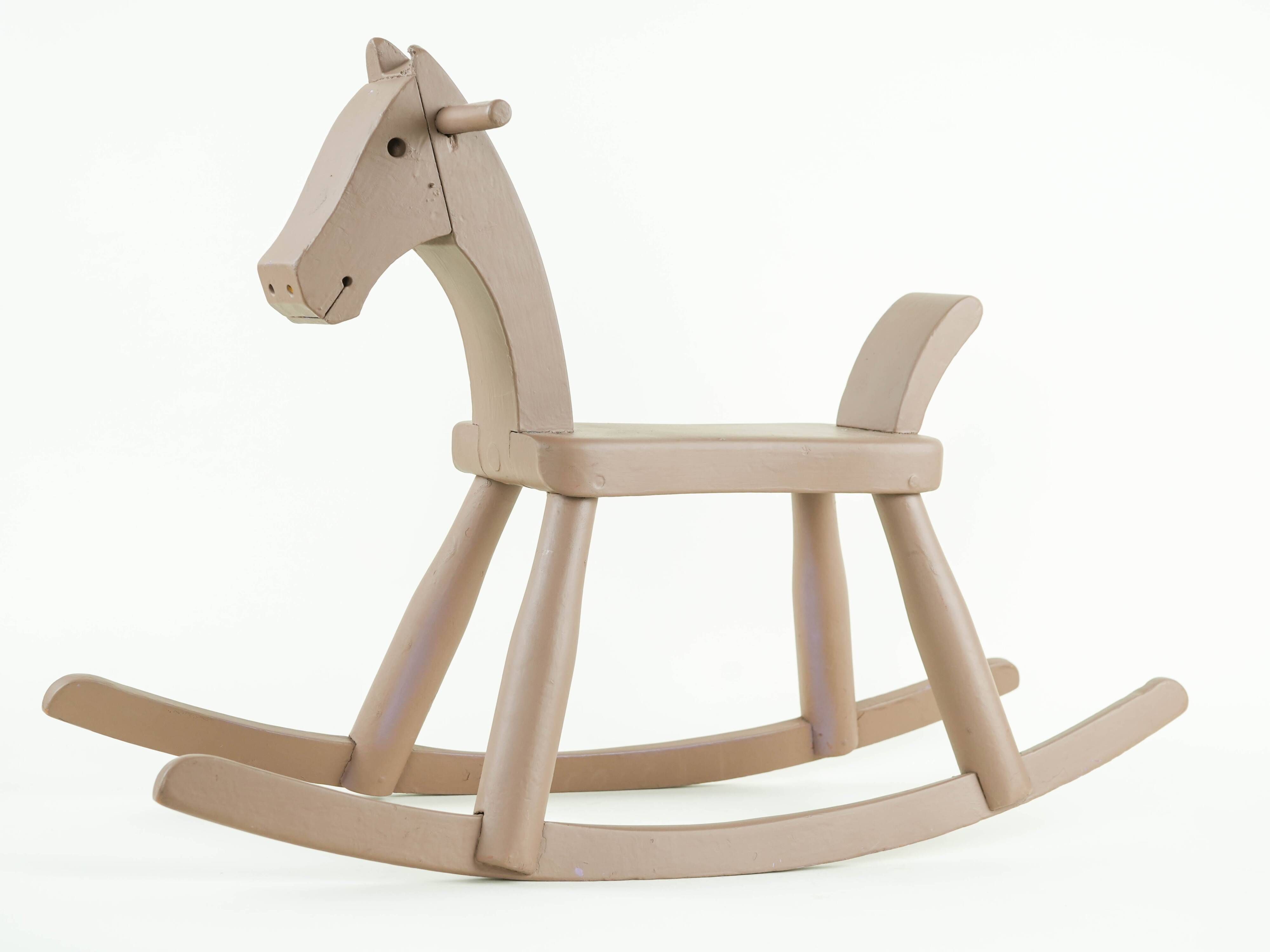 Kay Bojesen wooden rocking horse, Danish design toy from the 1970s