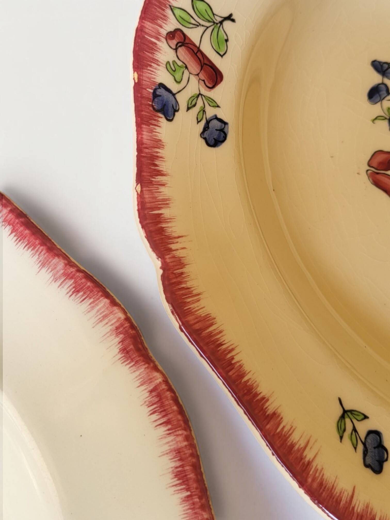 6 deep plates in Gien earthenware, Lorraine model