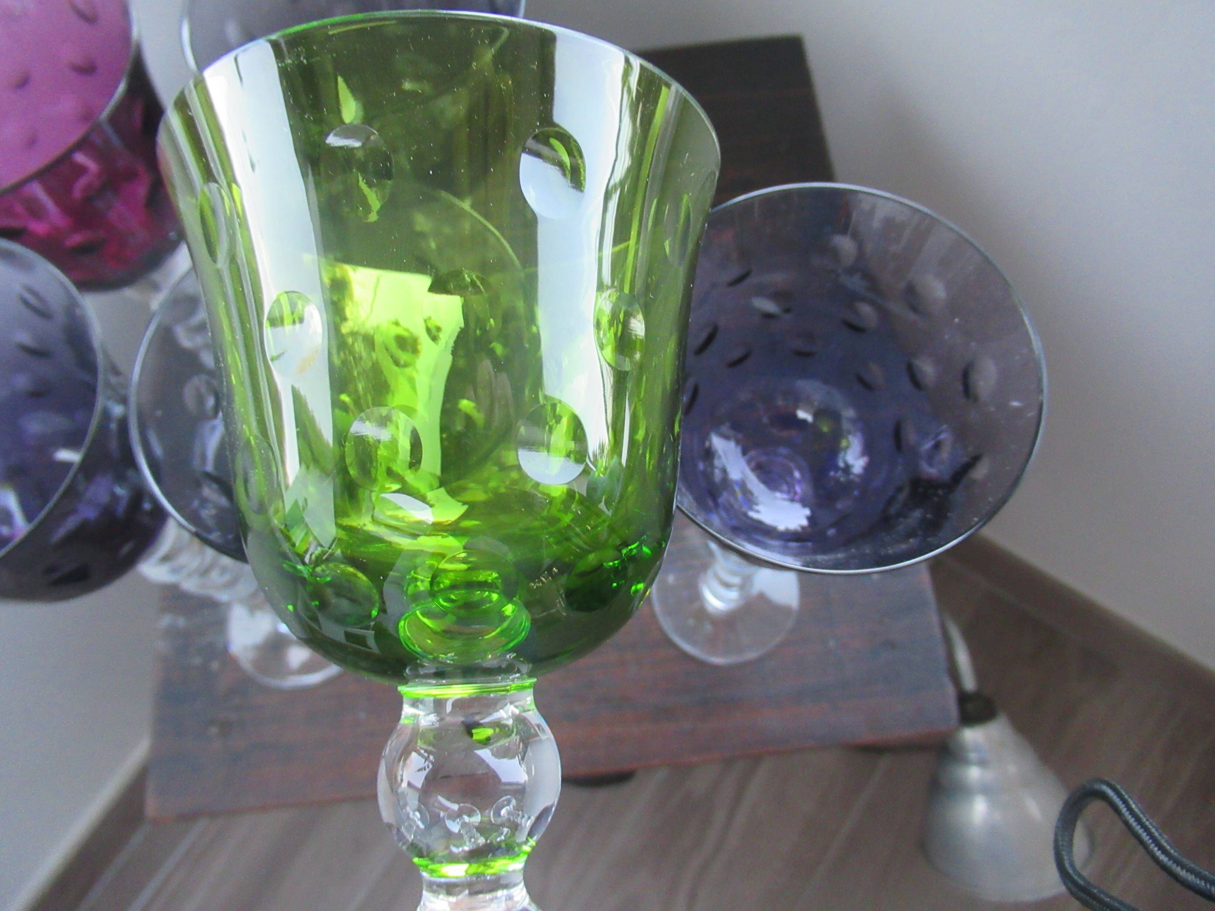 set of 6 crystal glasses saint louis model bubbles