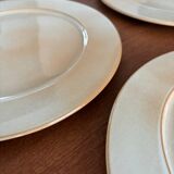 lot de 6 assiettes plates vintage en gres de montgolfier - service de table en gres vintage - gres émaillée made in france