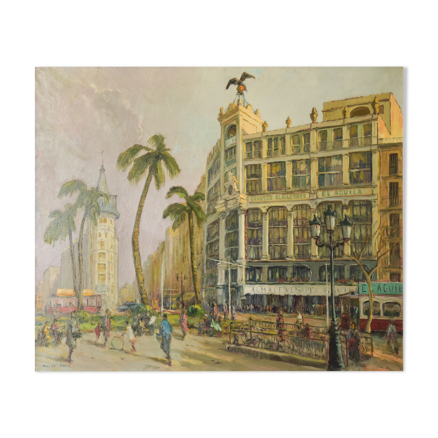 Francisco Planas Doria, Cityscape Painting, Barcelona