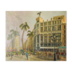 Peinture de paysage urbain, Barcelone, Francisco Planas Doria