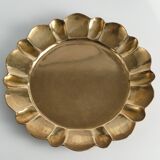 Hollywood Regency Round Brass Tray by Firma Lars Holmström, Sweden 1940's