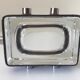 Cendrier cuir et verre moderniste design annees 50 60