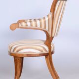 Fauteuil Biedermeier restauré en noyer, Josef Danhauser, Vienne, Autriche, années 1820