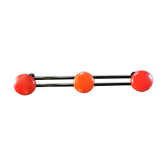 Vintage metal coat rack 3 red and black pathers