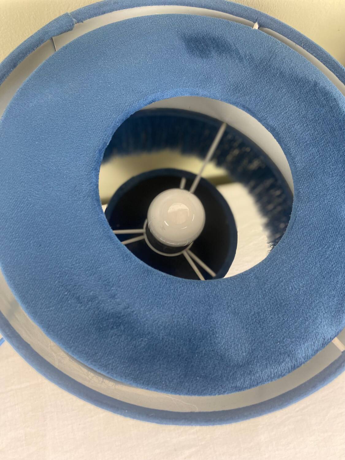 Blue velvet lamps