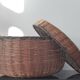 Boîte de rangement vintage en bambou tressé et osier