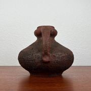 Carafe vase by German studio pottery, brutalist vintage by Gerhard Liebenthron, 1974.