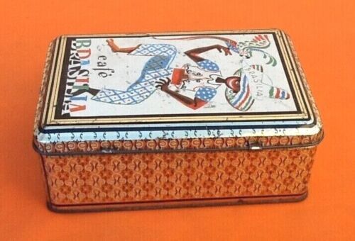 Old metal box Lithographed Café Brasilia (200x130x75)