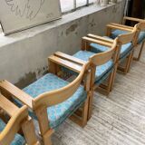 Set of 6 oak chairs with armrests Ate Van Apeldoorn