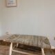 Eucalyptus wood bench and braided doum.