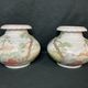 Pair of porcelain ball vases with cottage decor, late 19th century
