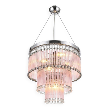 Lampadario a cannucce in vetro di Murano soffiate e fatte a mano