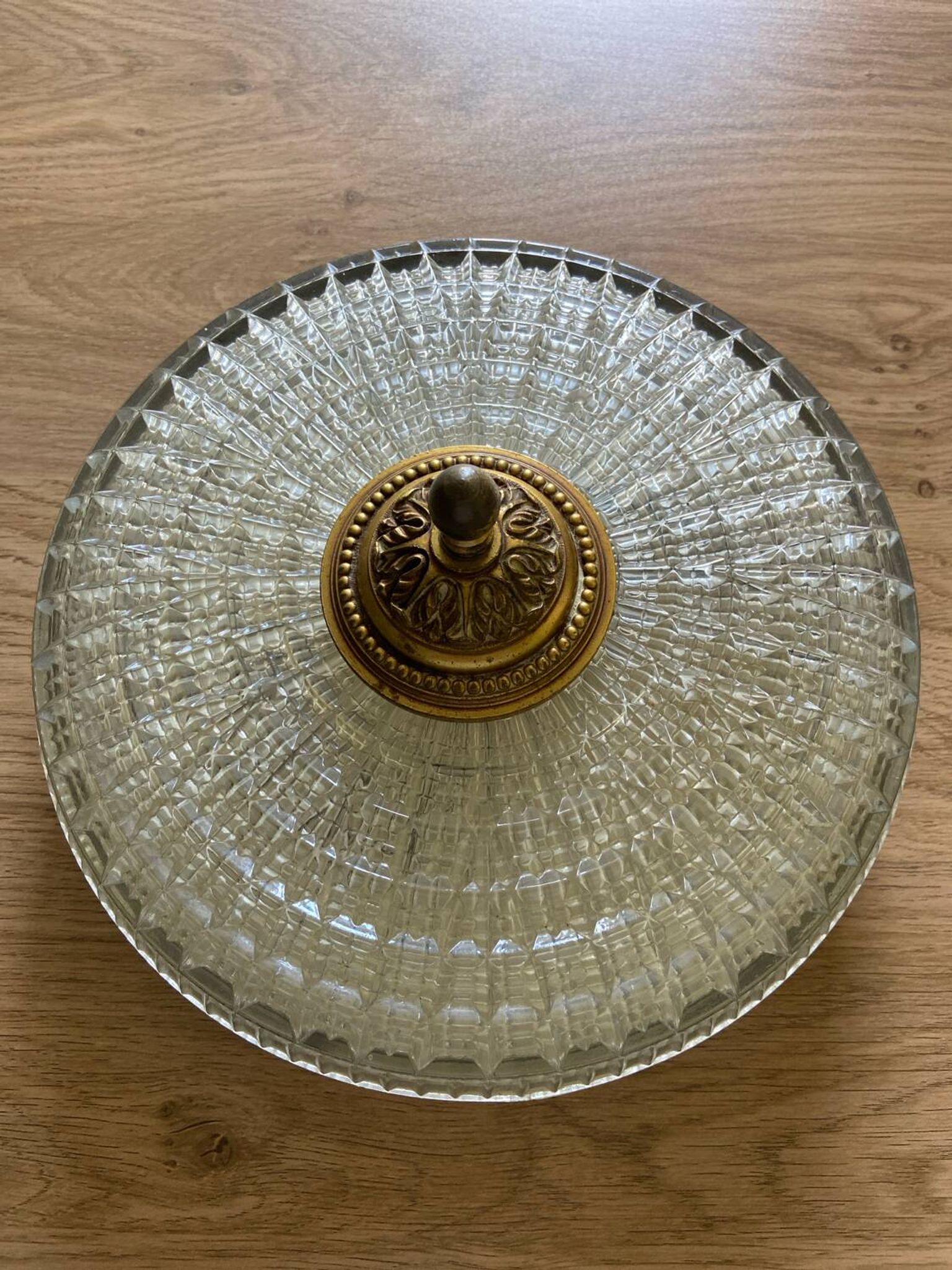 Plafonnier laiton et verre
