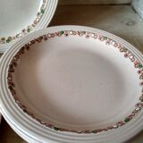 Old art deco plates from the 1930s, service "betty" earthenware Longwy