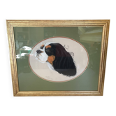Tableau de chien signé