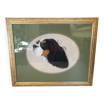 Signed dog painting