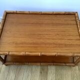 Bamboo-style turned wood coffee table