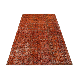 Distressed vintage turkish patchwork rug 150x100 cm wool medium