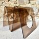 Smoked Plexiglas magazine rack by Michel Dumas for Roche Bobois 1970