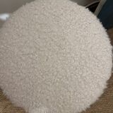 Vintage wool and chrome stool