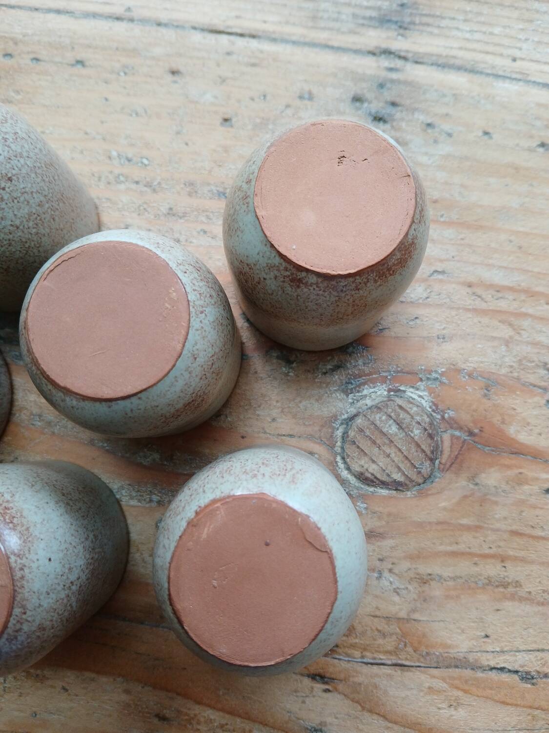 Set of 6 stoneware egg cups