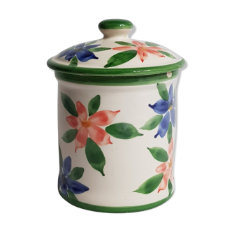 Hand-painted antique ceramic biscuit box