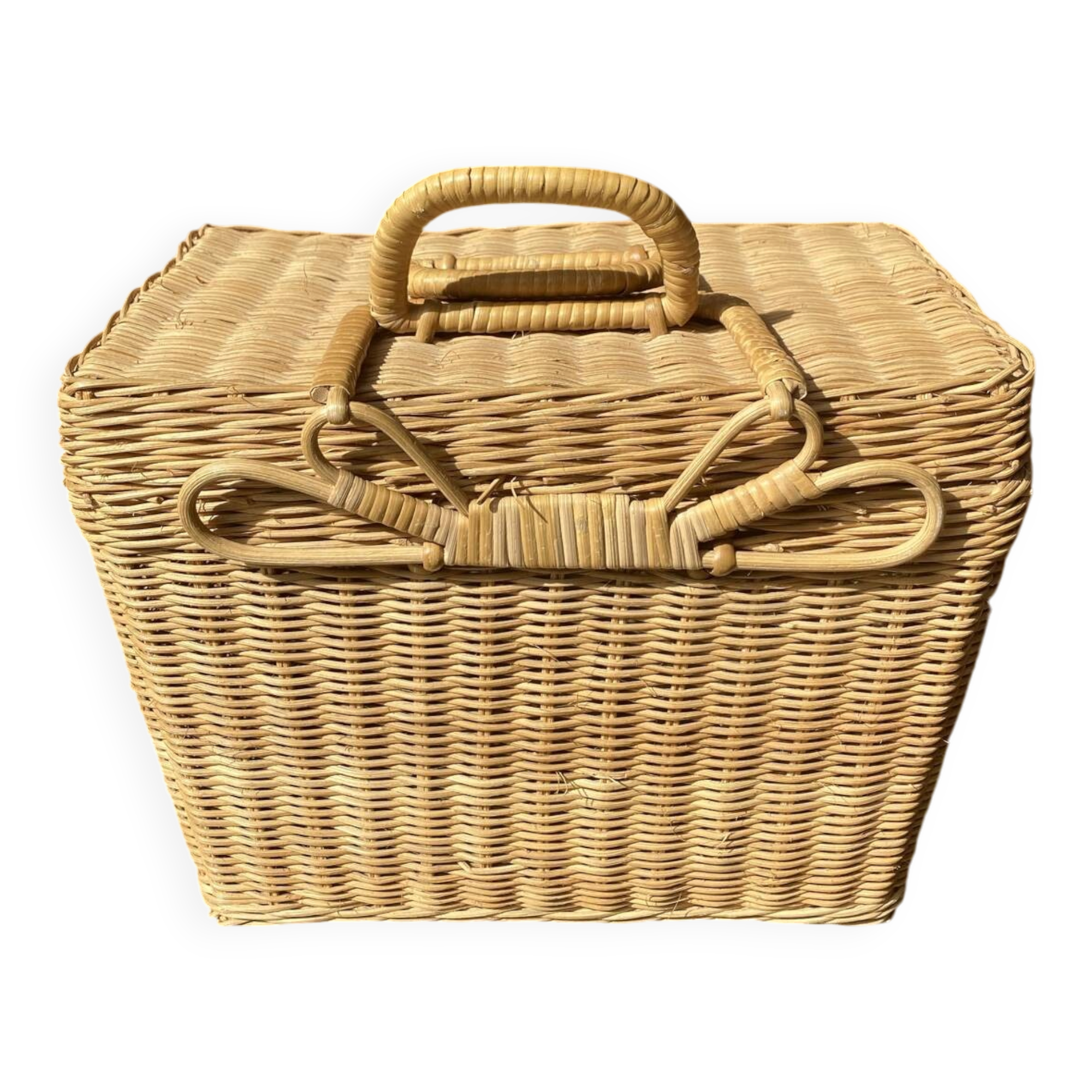 Valisette en rotin vintage