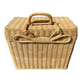 Valisette en rotin vintage