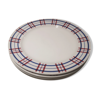 Produit BHV - Lot de 4 assiettes plates - Poitou - Sarreguemines