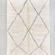 Moroccan Berber carpet beni ouarain ecru diamonds nors engraved 230x157cm