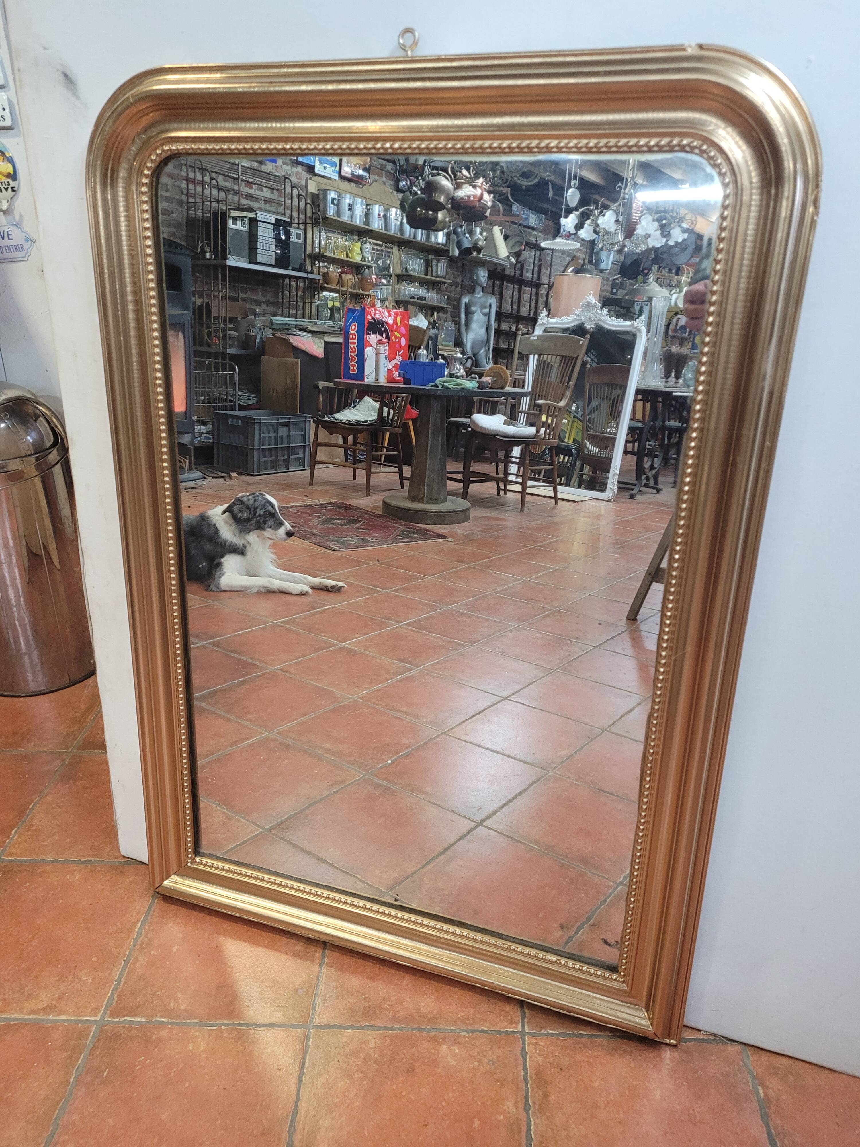 Old mirror Louis Philippe gilded mirror with mercury 124×88cms