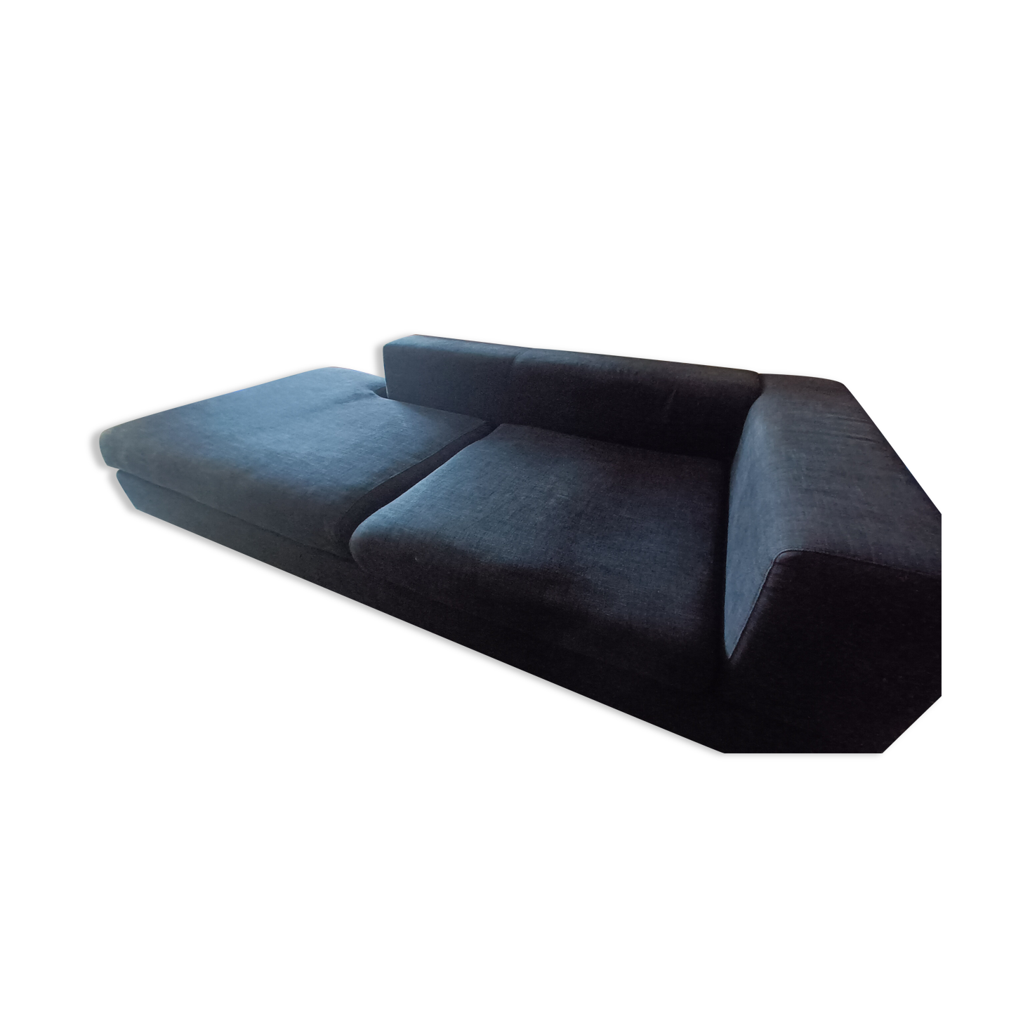 Sofa meridian black linen Crozatier 240 x 110
