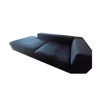 Sofa meridian black linen Crozatier 240 x 110