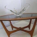 Oval teak coffee table