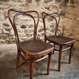 Pair of curved wooden chairs by Jacob & Josef Kohn, Vienna circa 1900