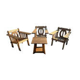 Salon de jardin  Art and Crafts en teck vers 1950