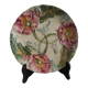 French majolica plate - slip - XIX th - Poppy décor