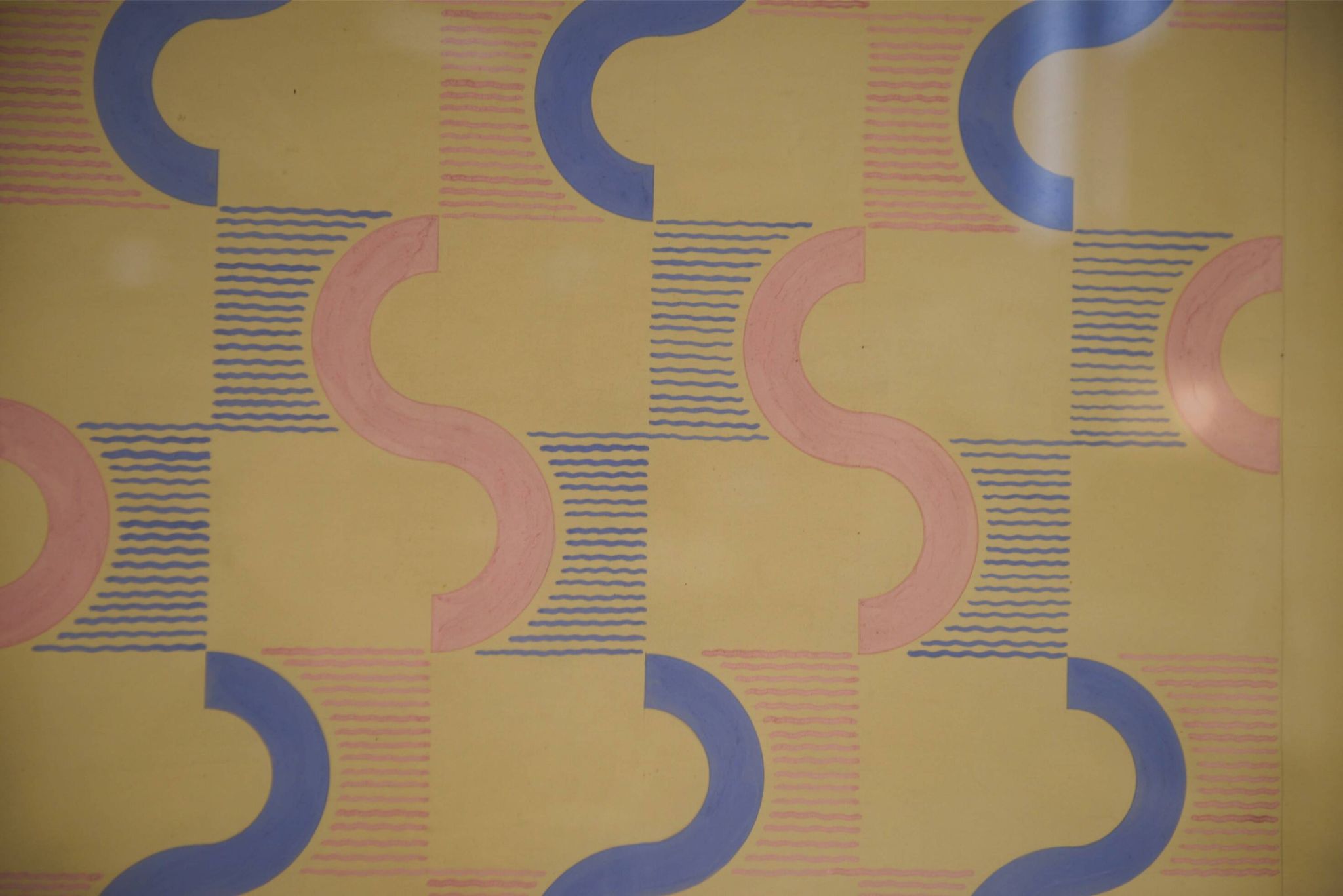 Gouache on paper original unique modernist work by Jean Boris Lacroix 1940s