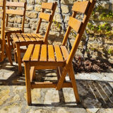 Set of 7 wooden chairs